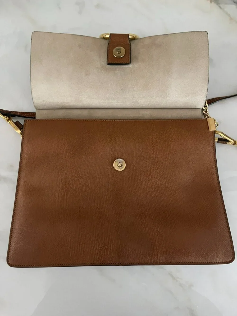 Chloé Faye Medium Shoulder Bag, Camel Goatskin - Picture 6 of 10